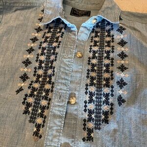 Abercrombie & Fitch denim embroidered dress, size s
